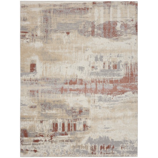 Calvin Klein Ck005 Enchanting ECH02 Area Rug, Grey/Rust, 8' x 10'