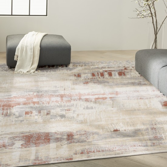 Calvin Klein Ck005 Enchanting ECH02 Area Rug, Grey/Rust, 8' x 10'