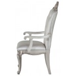 ACME Gorsedd Arm Chair (Set-2), Cream Fabric & Antique White