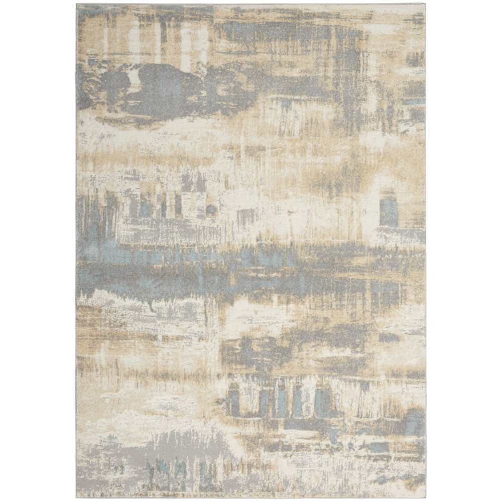 Calvin Klein Ck005 Enchanting ECH02 Area Rug, Ivory/Seaglass, 5'3" x 7'3"