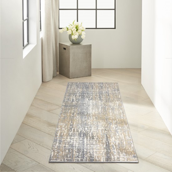 Calvin Klein Ck005 Enchanting ECH04 Runner Rug, Grey/Beige, 2'3" x 7'3"