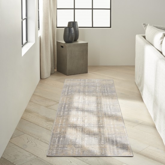 Calvin Klein Ck005 Enchanting ECH05 Runner Rug, Grey/Ivory, 2'3" x 7'3"