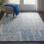 Nourison Ellora ELL01 Area Rug, Blue, 5'6" x 7'5"