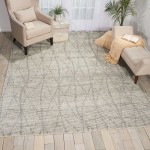 Nourison Ellora ELL02 Area Rug, Stone, 5'6" x 7'5"