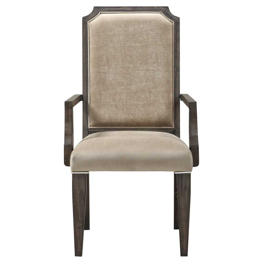 ACME Peregrine Arm Chair (Set-2), Fabric & Walnut (2Pc/1Ctn) ACME Peregrine Arm Chair (Set-2), Fabric & Walnut (2Pc/1Ctn)
