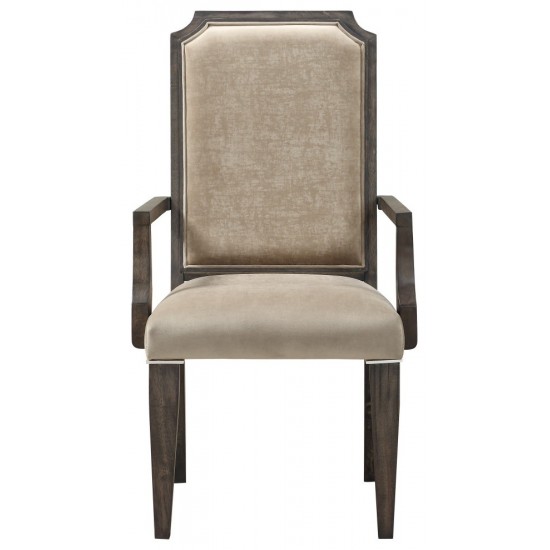 ACME Peregrine Arm Chair (Set-2), Fabric & Walnut (2Pc/1Ctn)