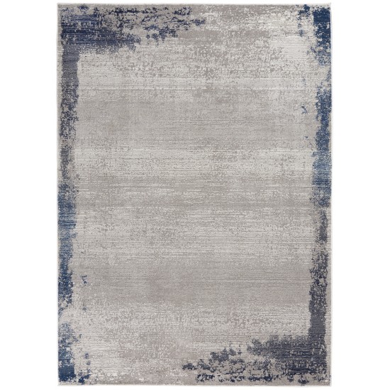 Nourison Etchings ETC01 Area Rug, Grey/Navy, 5'3" x 7'3"