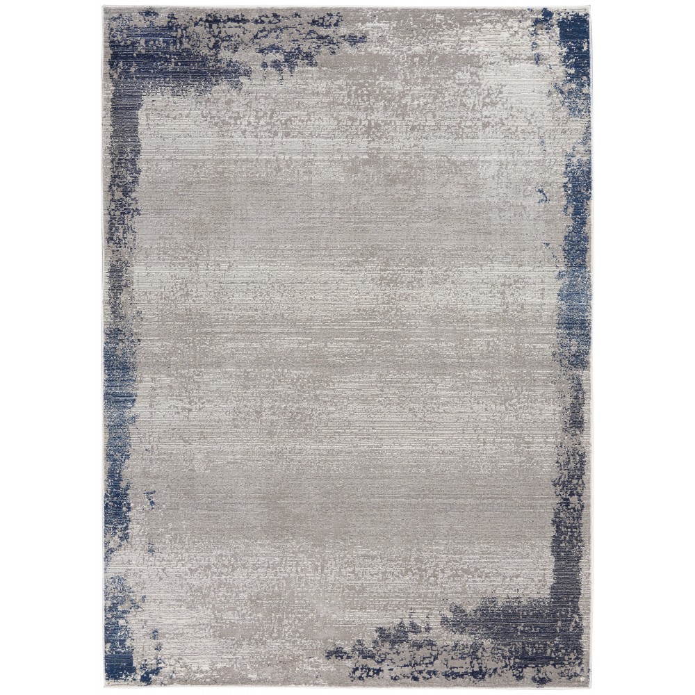 Nourison Etchings ETC01 Area Rug, Grey/Navy, 5'3" x 7'3" Nourison Etchings ETC01 Area Rug, Grey/Navy, 5'3" x 7'3"