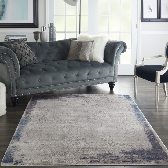 Nourison Etchings ETC01 Area Rug, Grey/Navy, 5'3" x 7'3"