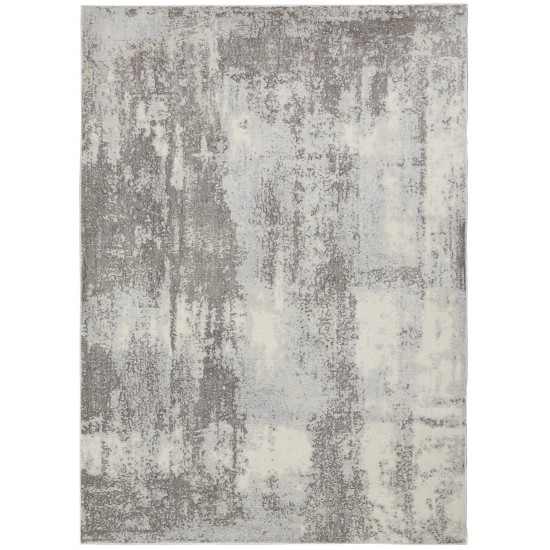 Nourison Etchings ETC02 Area Rug, Grey/Light Blue, 5'3" x 7'3"