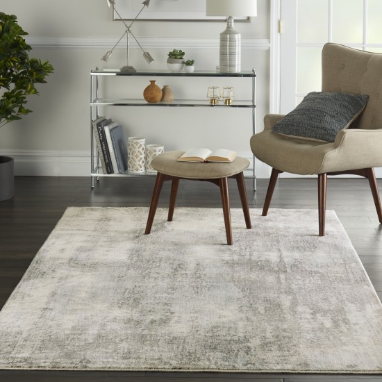 Nourison Etchings ETC02 Area Rug, Grey/Light Blue, 5'3" x 7'3"