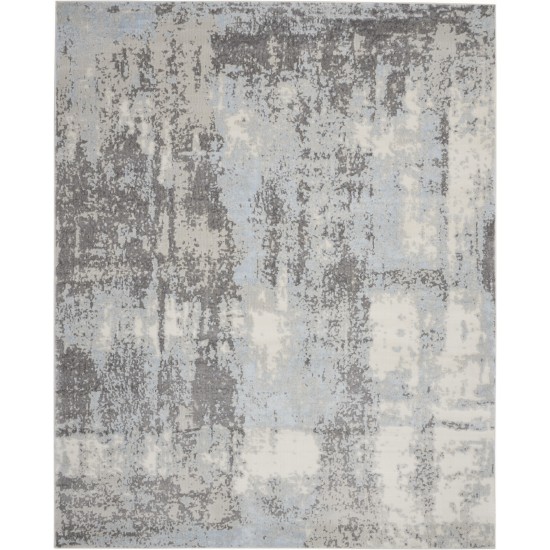 Nourison Etchings ETC02 Area Rug, Grey/Light Blue, 8' x 10'