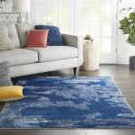 Nourison Etchings ETC03 Area Rug, Blue, 5'3" x 7'3"