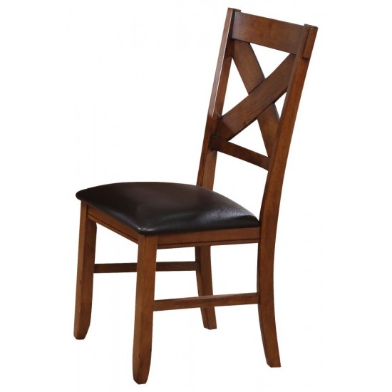 ACME Apollo Side Chair (Set-2), Espresso PU & Walnut