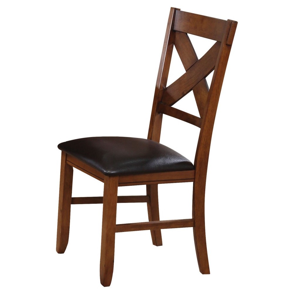 ACME Apollo Side Chair (Set-2), Espresso PU & Walnut