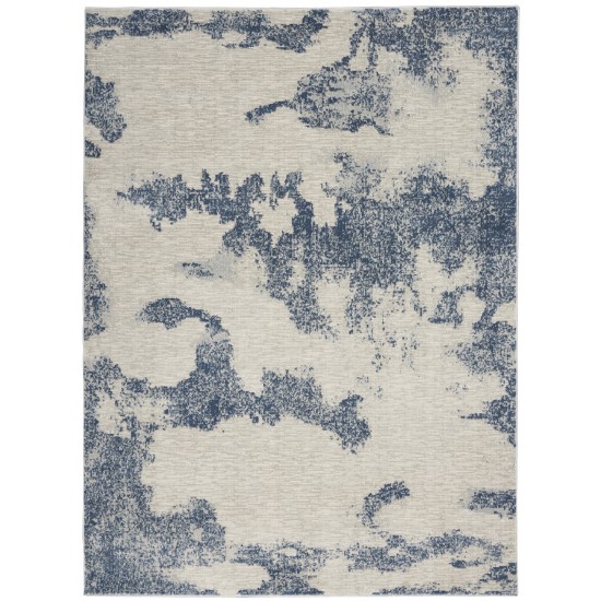 Nourison Etchings ETC03 Area Rug, Ivory/Light Blue, 5'3" x 7'3"