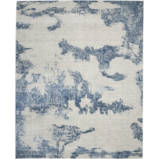 Nourison Etchings ETC03 Area Rug, Ivory/Light Blue, 8' x 10'