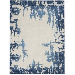 Nourison Etchings ETC04 Area Rug, Ivory/Blue, 4' x 6'