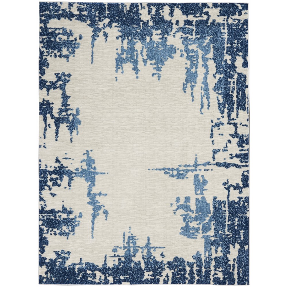 Nourison Etchings ETC04 Area Rug, Ivory/Blue, 4' x 6'