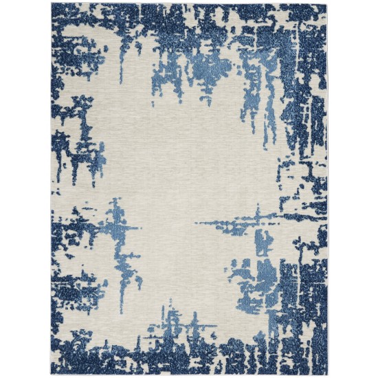 Nourison Etchings ETC04 Area Rug, Ivory/Blue, 5'3" x 7'3"