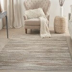 Nourison Elation ETN01 Area Rug, Ivory/Grey, 4' x 6'