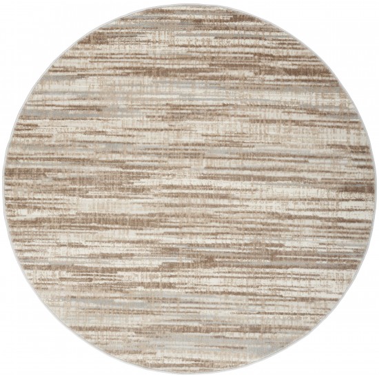 Nourison Elation ETN01 Area Rug, Ivory/Grey, 5'3" x Round