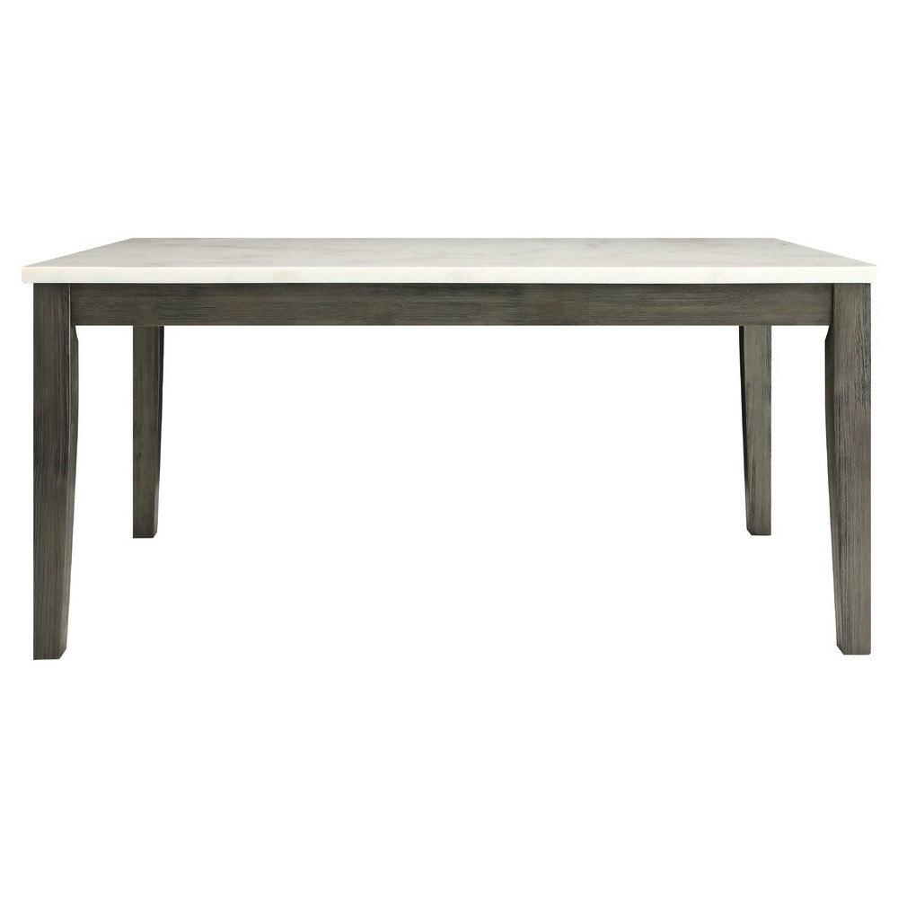 ACME Merel Dining Table, White Marble & Gray Oak