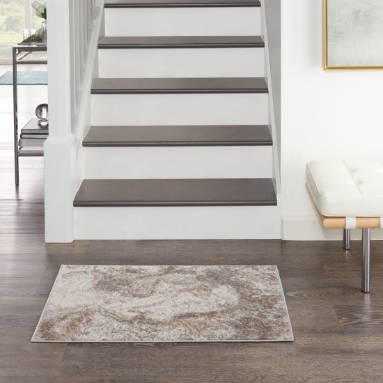 Nourison Elation ETN02 Area Rug, Ivory/Grey, 2' x 3'