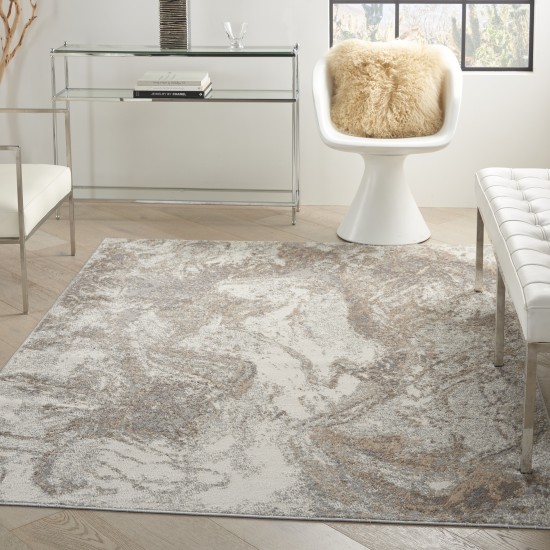 Nourison Elation ETN02 Area Rug, Ivory/Grey, 5'3" x 7'3"