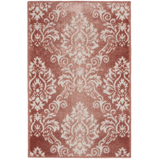 Nourison Elation ETN03 Area Rug, Brick/Ivory, 2' x 3'