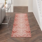 Nourison Elation ETN03 Runner Rug, Brick/Ivory, 2'3" x 7'6"