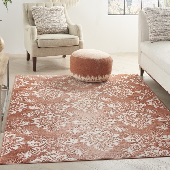 Nourison Elation ETN03 Area Rug, Brick/Ivory, 4' x 6'