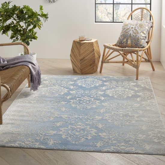 Nourison Elation ETN03 Area Rug, Ivory/Blue, 4' x 6'