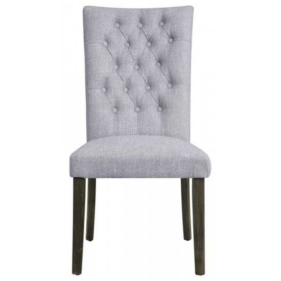 ACME Merel Side Chair (Set-2), Gray Linen & Gray Oak