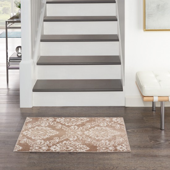 Nourison Elation ETN03 Area Rug, Ivory/Mocha, 2' x 3'