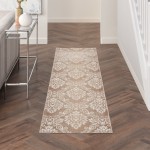 Nourison Elation ETN03 Runner Rug, Ivory/Mocha, 2'3" x 7'6"