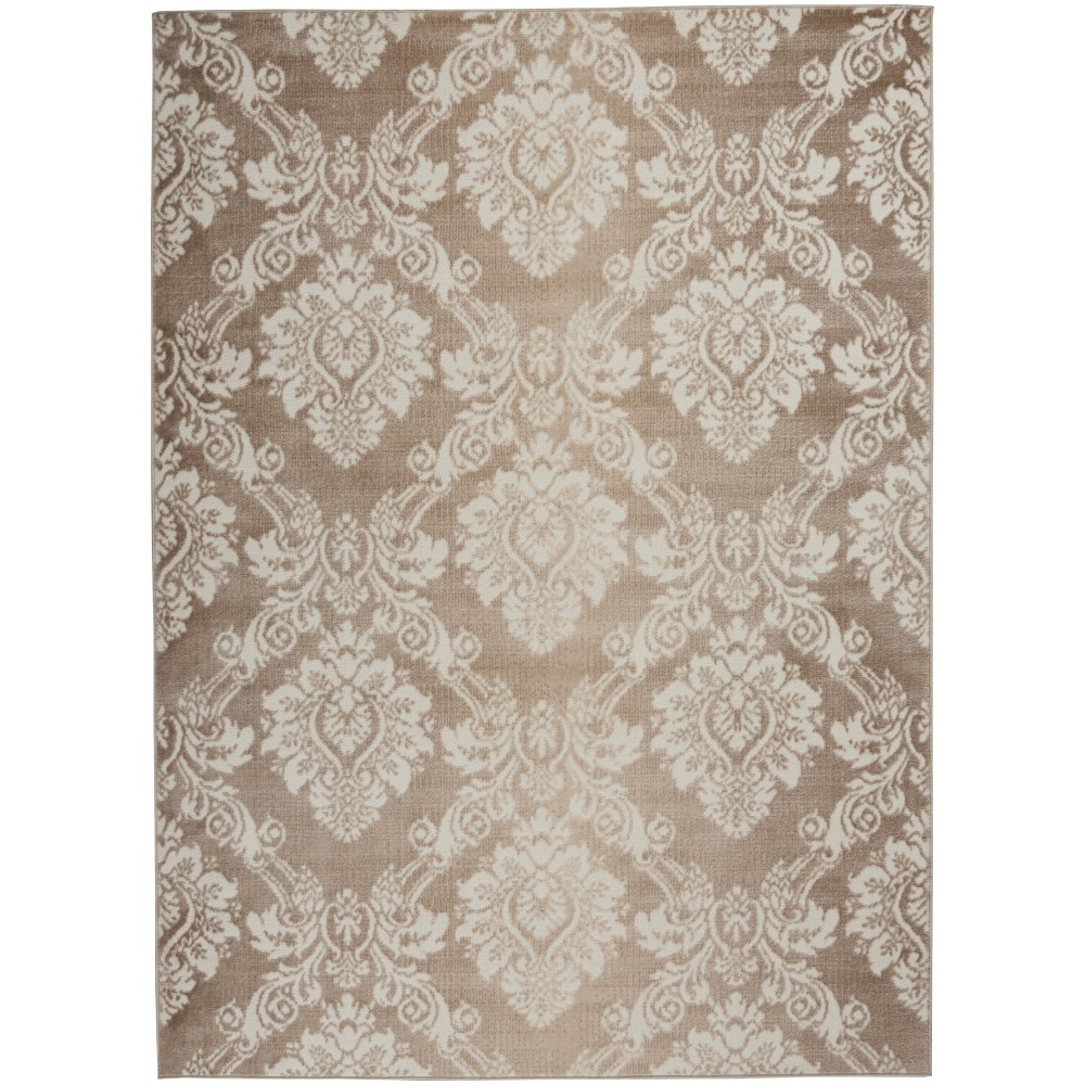 Nourison Elation ETN03 Area Rug, Ivory/Mocha, 4' x 6'