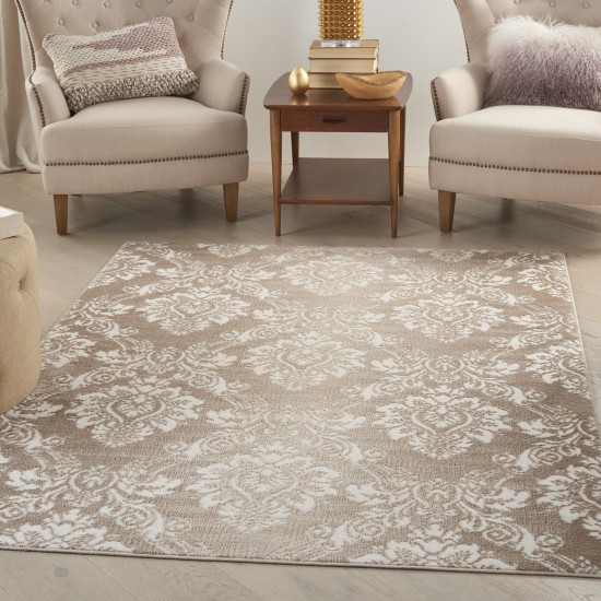 Nourison Elation ETN03 Area Rug, Ivory/Mocha, 4' x 6'