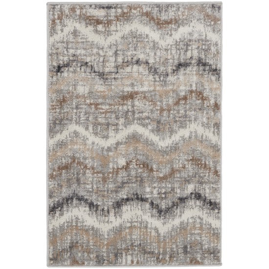 Nourison Elation ETN04 Area Rug, Grey/Ivory, 2' x 3'