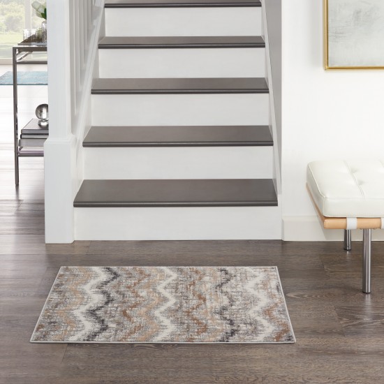 Nourison Elation ETN04 Area Rug, Grey/Ivory, 2' x 3'