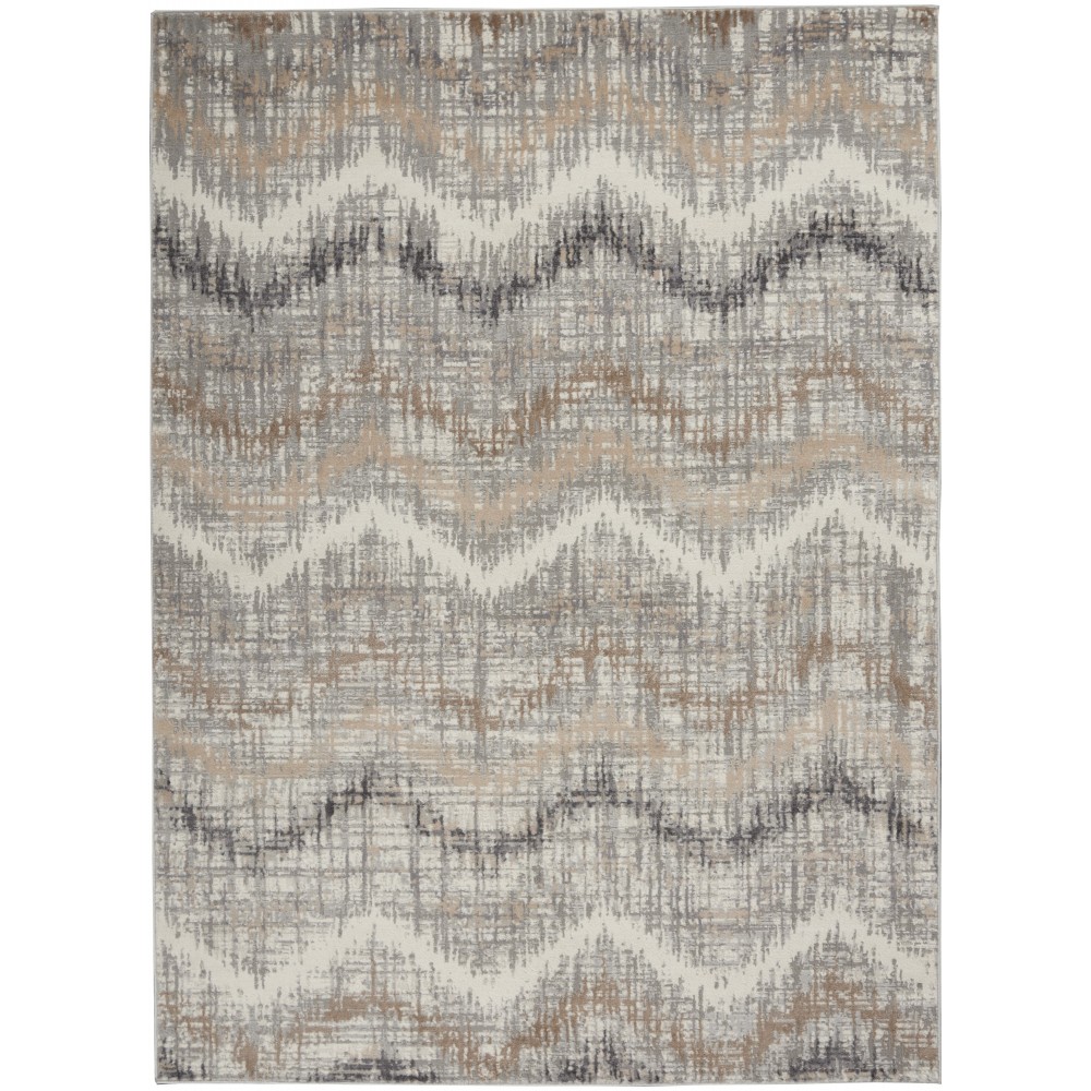 Nourison Elation ETN04 Area Rug, Grey/Ivory, 4' x 6'