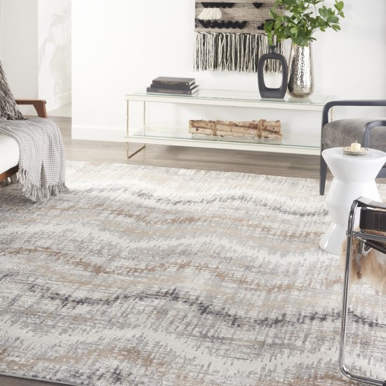 Nourison Elation ETN04 Area Rug, Grey/Ivory, 9' x 12'