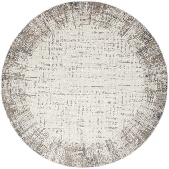 Nourison Elation ETN05 Area Rug, Ivory/Grey, 7'10" x Round