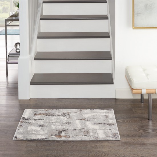 Nourison Elation ETN06 Area Rug, Grey/Ivory, 2' x 3'