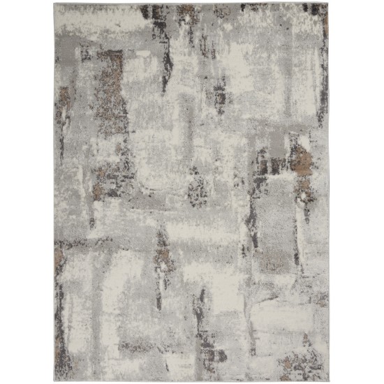 Nourison Elation ETN06 Area Rug, Grey/Ivory, 4' x 6'