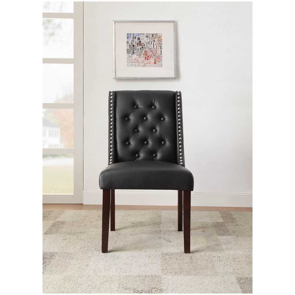 ACME Forbes Side Chair (Set-2), Black PU