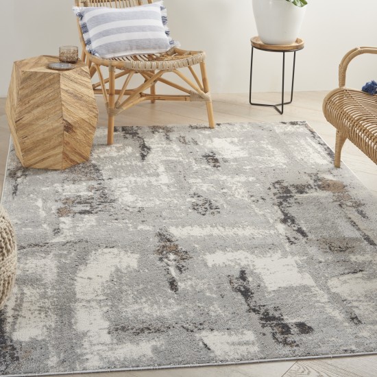 Nourison Elation ETN06 Area Rug, Grey/Ivory, 4' x 6'