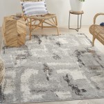 Nourison Elation ETN06 Area Rug, Grey/Ivory, 5'3" x 7'3"