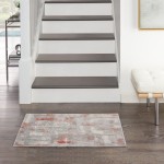 Nourison Elation ETN06 Area Rug, Grey/Brick, 2' x 3'