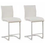 ACME Gordie Counter Height Chair (Set-2), White PU, 24" Seat Height